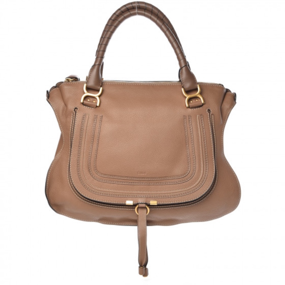 SOLD - Chloe Calfskin Large Marcie Satchel Nut